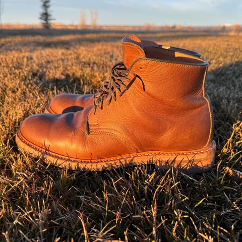 View photo of Viberg Service Boot in Camel Oiled Calf