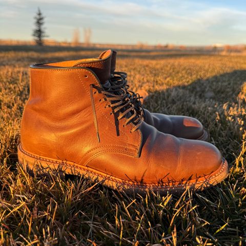 View photo of Viberg Service Boot in Camel Oiled Calf