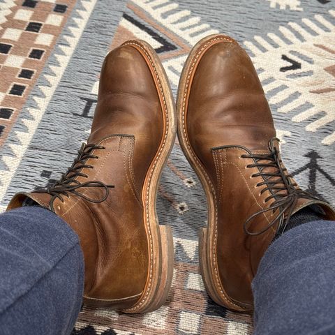 View photo of Viberg Service Boot in Camel Oiled Calf