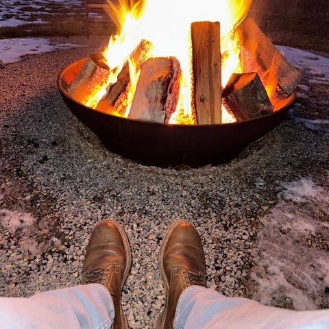 View photo of Viberg Service Boot in Camel Oiled Calf
