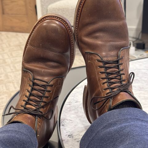 View photo of Viberg Service Boot in Camel Oiled Calf