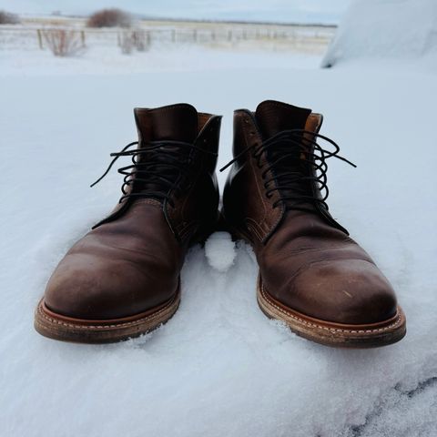 View photo of Viberg Service Boot in Camel Oiled Calf