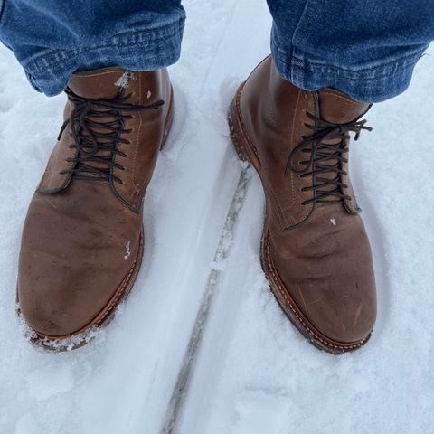 View photo of Viberg Service Boot in Camel Oiled Calf