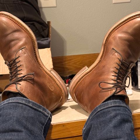 View photo of Viberg Service Boot in Camel Oiled Calf