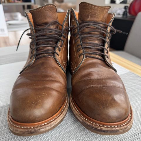 View photo of Viberg Service Boot in Camel Oiled Calf