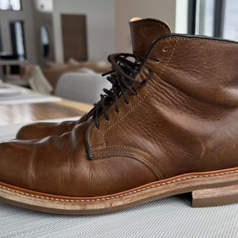 View photo of Viberg Service Boot in Camel Oiled Calf