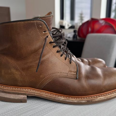 View photo of Viberg Service Boot in Camel Oiled Calf