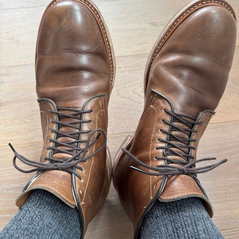 View photo of Viberg Service Boot in Camel Oiled Calf