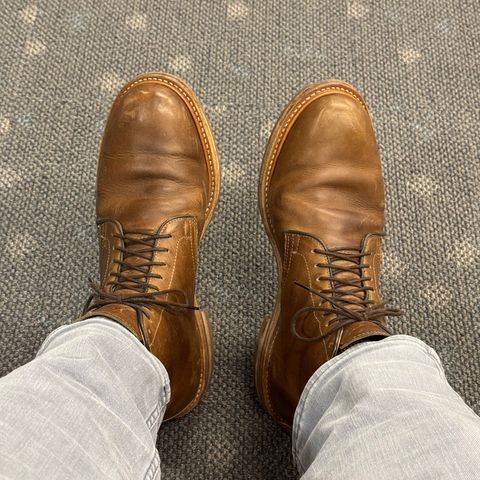 View photo of Viberg Service Boot in Camel Oiled Calf