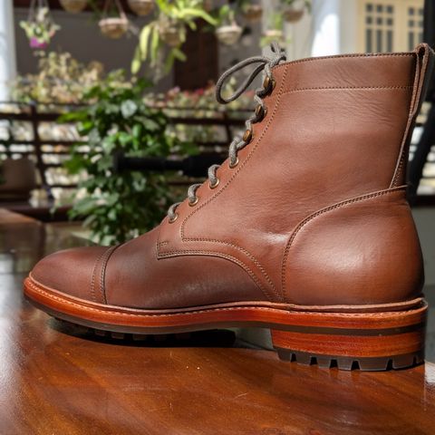 BLKBRD Dixon Cap Toe Derby Boot in Brown Pull Up