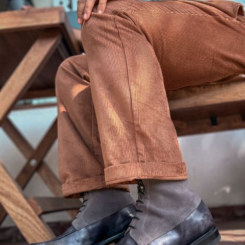 Bridlen Moc Boots in C.F. Stead Fossil Suede & Black Museum Calf