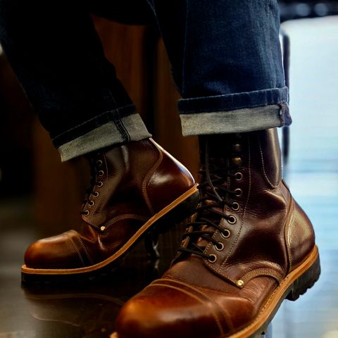 Craft & Glory Craft & Glory / Combat 8" in Full Grain Waxed Water Buffalo