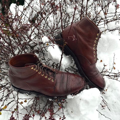 Grant Stone Garrison Boot in C.F. Stead Crimson Kudu