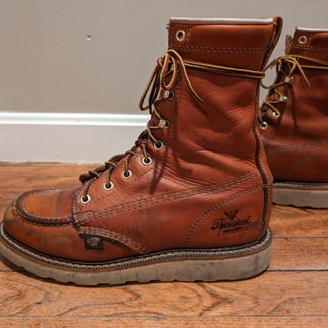 View photo of Thorogood American Heritage 8" Moc Toe in Tobacco Gladiator Oil-Tanned