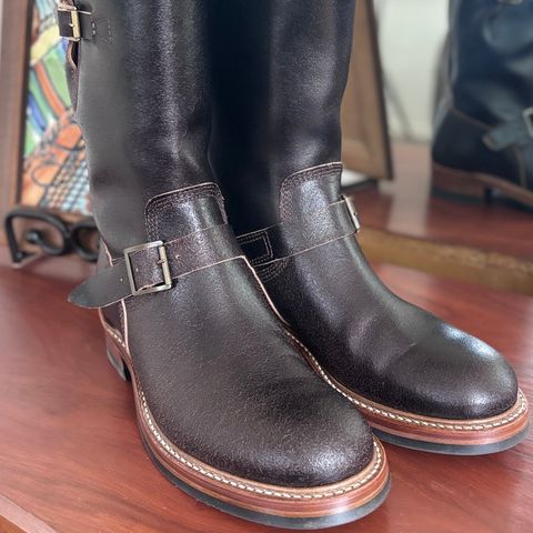 John Lofgren Wabash Engineer Boots in Horween Brown Waxed Flesh