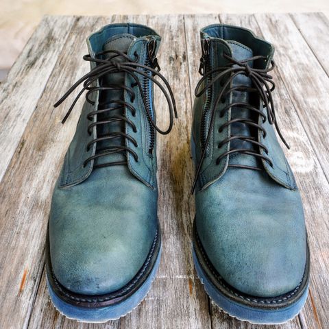 Viberg Side Zip in Indigo Dipped Kangaroo