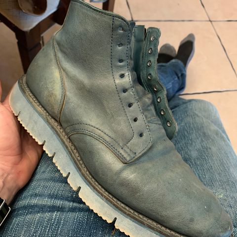 Viberg Side Zip in Indigo Dipped Kangaroo