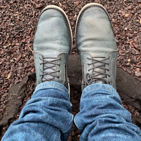 Viberg Side Zip in Indigo Dipped Kangaroo