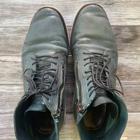 Viberg Side Zip in Indigo Dipped Kangaroo