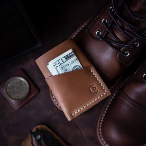 View photo of Architectleather The Mountain Wallet in Rocado Natural Shell Cordovan