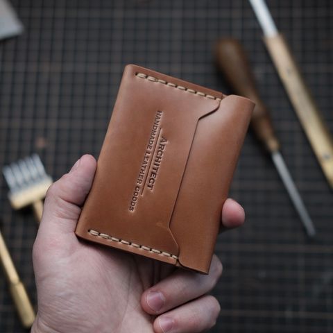 Search result thumbnail of Architectleather Coffee Wallet in Rocado Natural Shell Cordovan