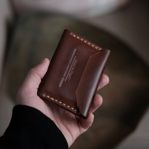 View photo of Architectleather Coffee Wallet in Rocado Natural Shell Cordovan