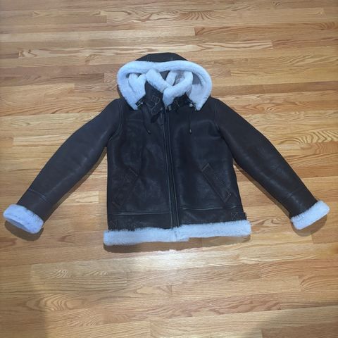 View photo of Overland Classic Sheepskin B3 Bomber Jacket in Sheepskin