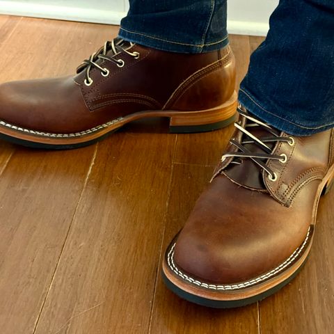 Nicks Lace Up Heritage in Wickett & Craig Buck Brown Double Stuffed