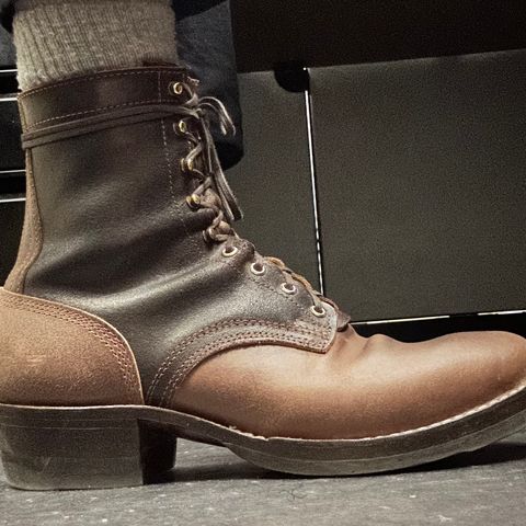 Frank's Wilshire in Horween Natural Waxed Flesh & Horween Brown Waxed Flesh