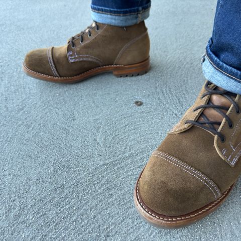 Truman Cap Toe Boot in Dark Coyote Roughout