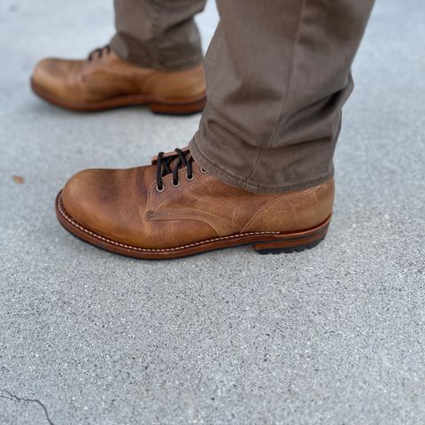 Truman Plain Toe Boot in Horween Natural Cypress