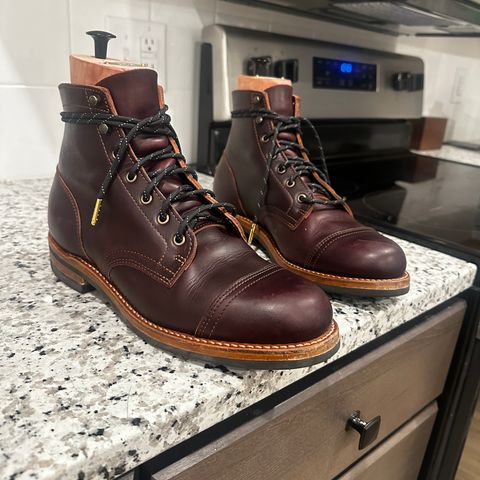Truman Cap Toe Boot in Blood Ox Double Shot