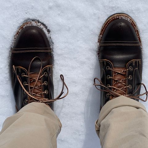 Truman Cap Toe Boot in Horween Java Waxed Flesh