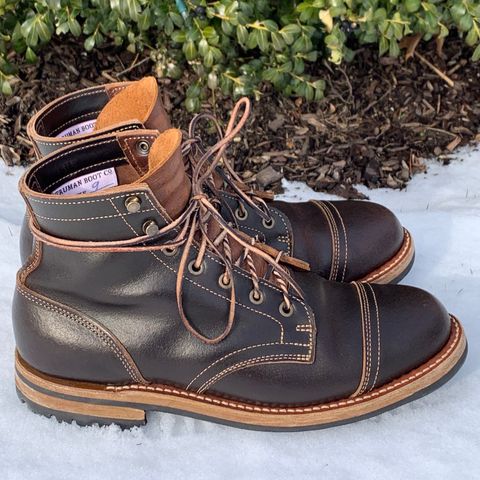 Truman Cap Toe Boot in Horween Java Waxed Flesh
