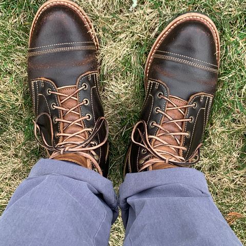 Truman Cap Toe Boot in Horween Java Waxed Flesh
