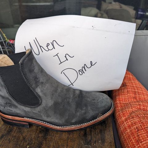 Dayton Boots Wholecut Chelsea in Charcoal Nubuck