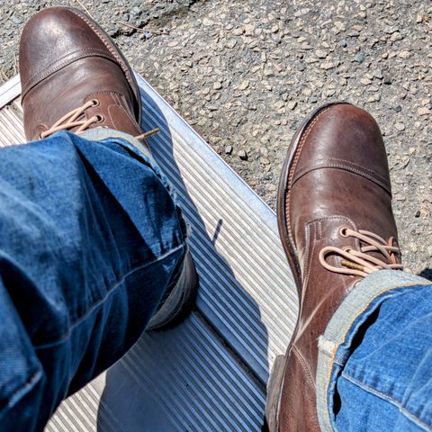 Viberg Service Boot PCT in Viberg / Maryam Marrone Washed Horsehide