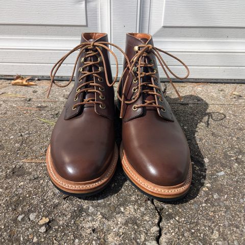 View photo of Grant Stone Diesel Boot in Horween Crimson Chromexcel