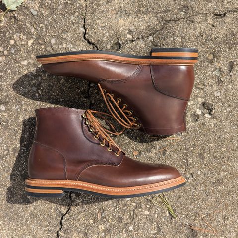View photo of Grant Stone Diesel Boot in Horween Crimson Chromexcel