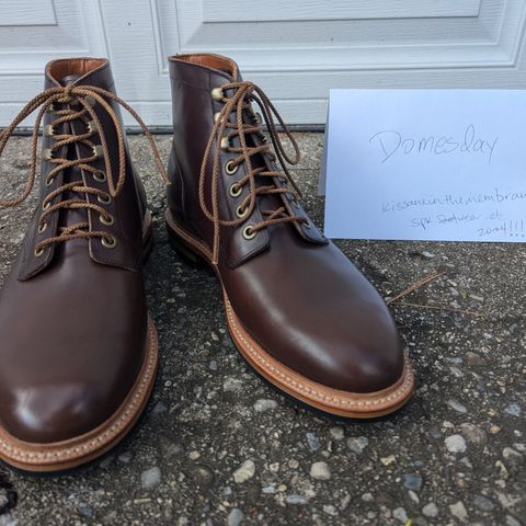 View photo of Grant Stone Diesel Boot in Horween Crimson Chromexcel