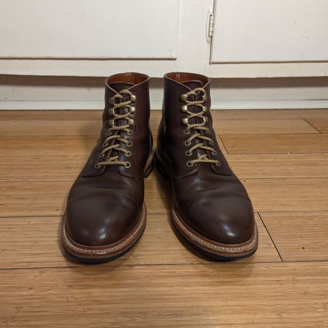 View photo of Grant Stone Diesel Boot in Horween Crimson Chromexcel