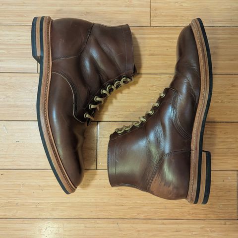 View photo of Grant Stone Diesel Boot in Horween Crimson Chromexcel