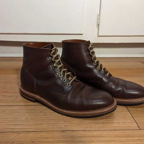 View photo of Grant Stone Diesel Boot in Horween Crimson Chromexcel