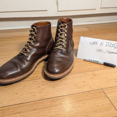 View photo of Grant Stone Diesel Boot in Horween Crimson Chromexcel