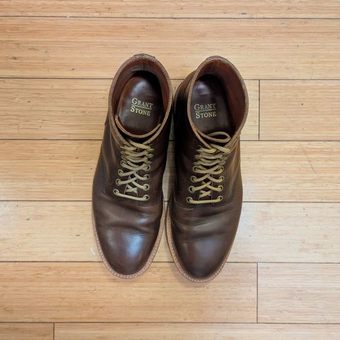 View photo of Grant Stone Diesel Boot in Horween Crimson Chromexcel