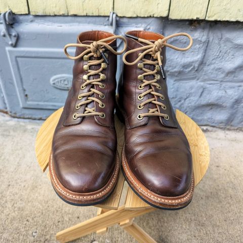 View photo of Grant Stone Diesel Boot in Horween Crimson Chromexcel