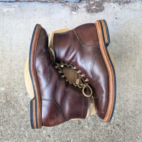 View photo of Grant Stone Diesel Boot in Horween Crimson Chromexcel