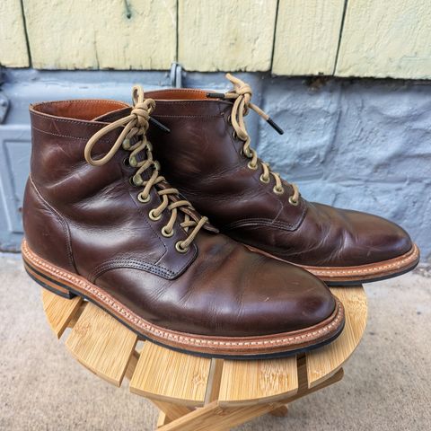 View photo of Grant Stone Diesel Boot in Horween Crimson Chromexcel