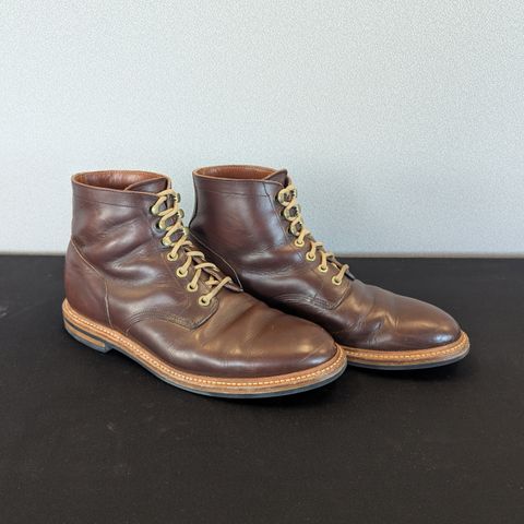 View photo of Grant Stone Diesel Boot in Horween Crimson Chromexcel