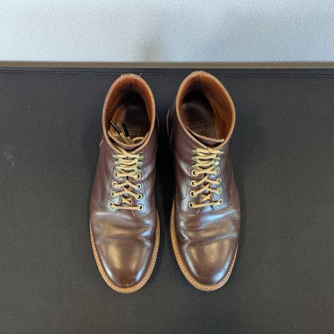 View photo of Grant Stone Diesel Boot in Horween Crimson Chromexcel